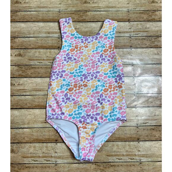 Posh Peanut Minnette Rainbow Leopard Classic Leotard 5T - Picture 1 of 3
